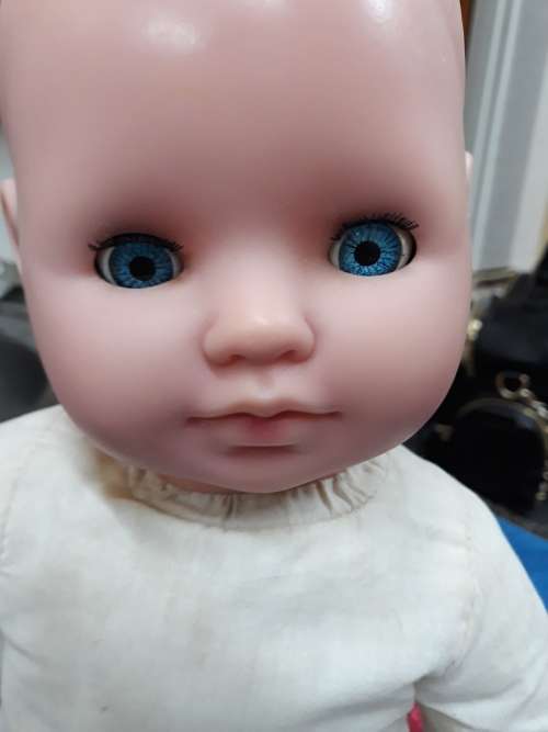 ##Vintage rubber doll with cloth body##