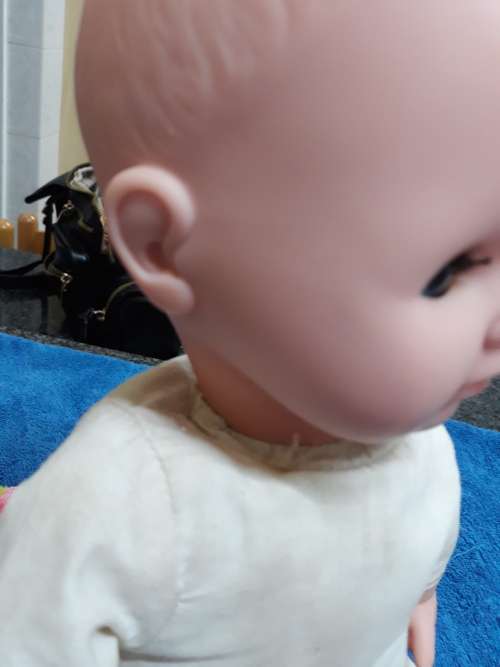 ##Vintage rubber doll with cloth body##