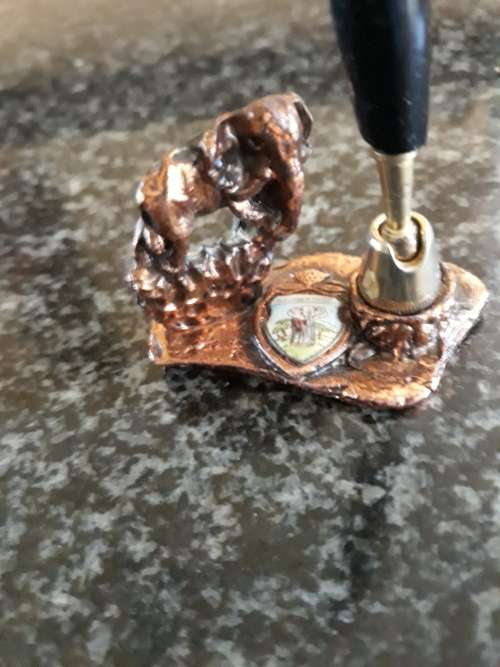 ##Kruger national park bronzed elephant with Schneider K100 ballpoint pen##