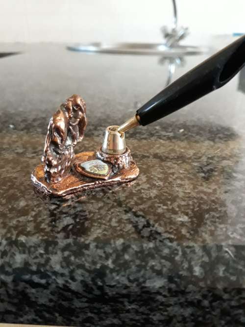 ##Kruger national park bronzed elephant with Schneider K100 ballpoint pen##