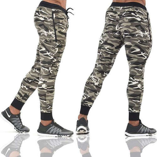 Vintage Series Gym Fitted Bodybuilding Jogger Slim Tapered Workout Gear CAMOUFLAGE GRAY