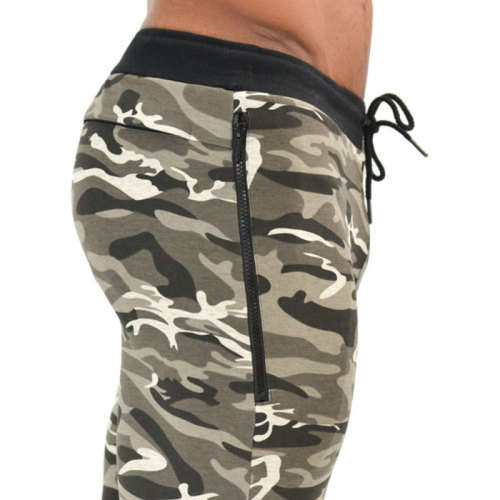 Vintage Series Gym Fitted Bodybuilding Jogger Slim Tapered Workout Gear CAMOUFLAGE GRAY