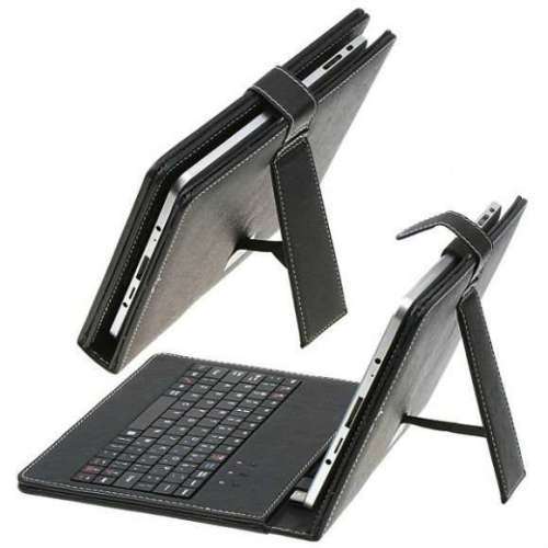 Universal PU Leather Keyboard Case for 10 inch Tablets - Black