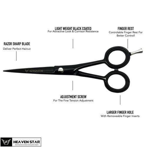Professional Barber Haircutting & Thinning Scissors Black Matte 6.0" Shears Set | Local Stock |