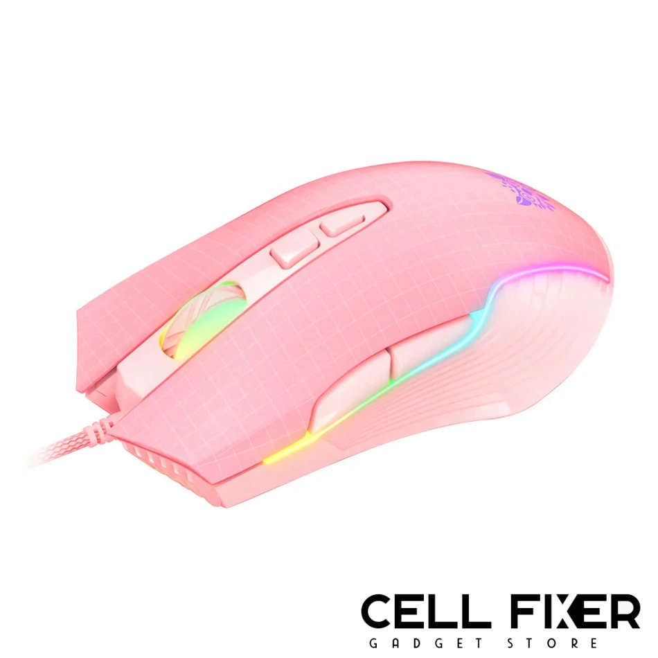 ONIKUMA Professional 104 Keys Gaming Wired Keyboard & 6400DPI RGB Mouse for Laptop PC Gamer - PINK