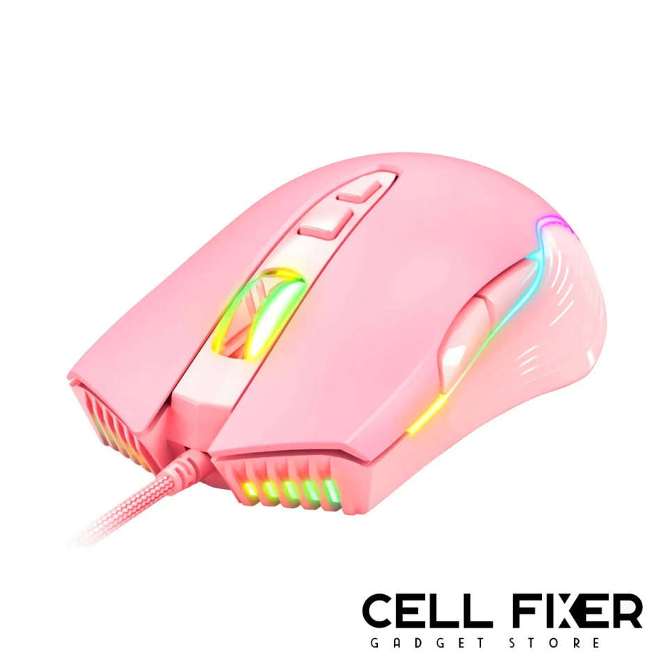 ONIKUMA Professional 104 Keys Gaming Wired Keyboard & 6400DPI RGB Mouse for Laptop PC Gamer - PINK