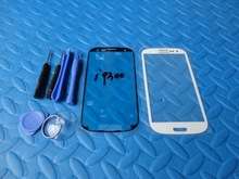 White lcd Touch Screen Outer Glass Lens with Adhesive and tools for Samsung Galaxy S 3 i9300
