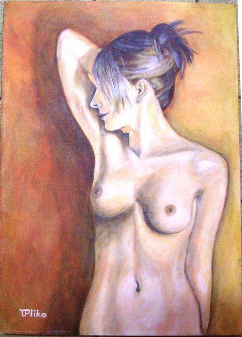 R1 ENTRY!!  ORIGINAL ACRYLIC PAINTING - NUDE GIRL BY TIINA PLIKA