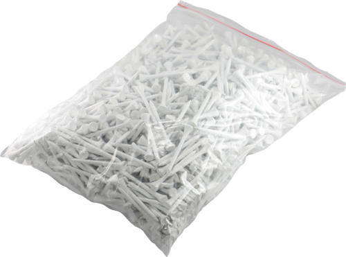 1000 Short White Wooden Golf Tees Bulk Packaged