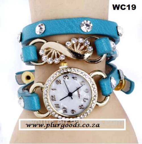 Rhinestone INFINITY Long Leather Sling Quartz Wrist Watch