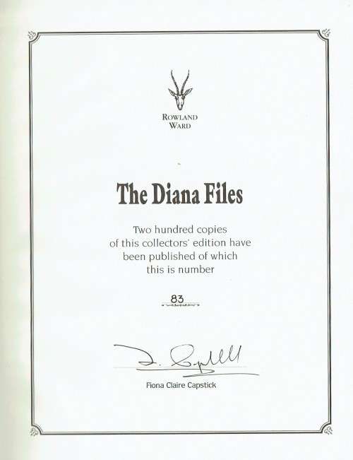 The Diana Files (Fiona Claire Capstick) Limited edition. Hunting. Woman hunters.