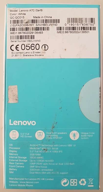 As New Lenovo Vibe K4 Dual SIM (3 Months old)