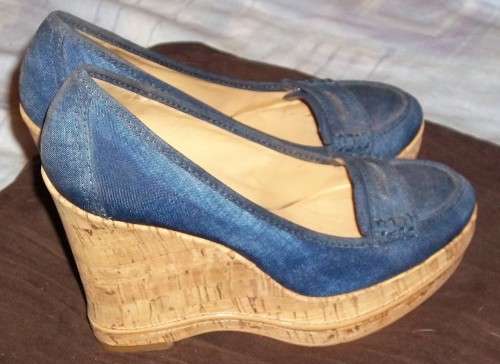 Nine West Denim Wedges size 3
