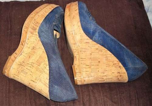 Nine West Denim Wedges size 3