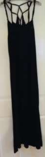 Rip Curl Black maxi dress with side slit Size: 10