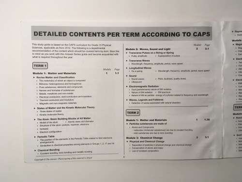 The Answer Series  Physical Sciences Grade 10 - Retha Louw and Debbie Watson