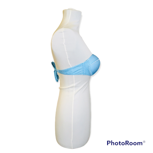 Blue Polkadot bikini top Size: S