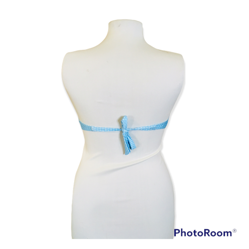 Blue Polkadot bikini top Size: S