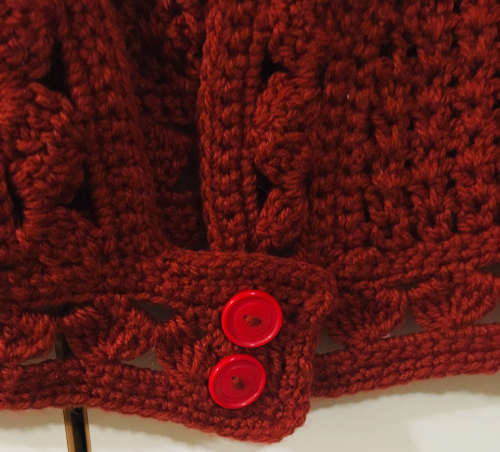 Vintage Rust Crochet Cardigan Size: L