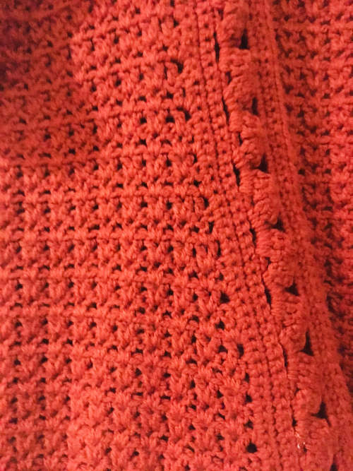 Vintage Rust Crochet Cardigan Size: L