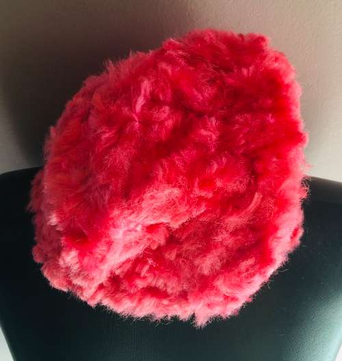 Vintage Pink Faux Fur Hat Size: S