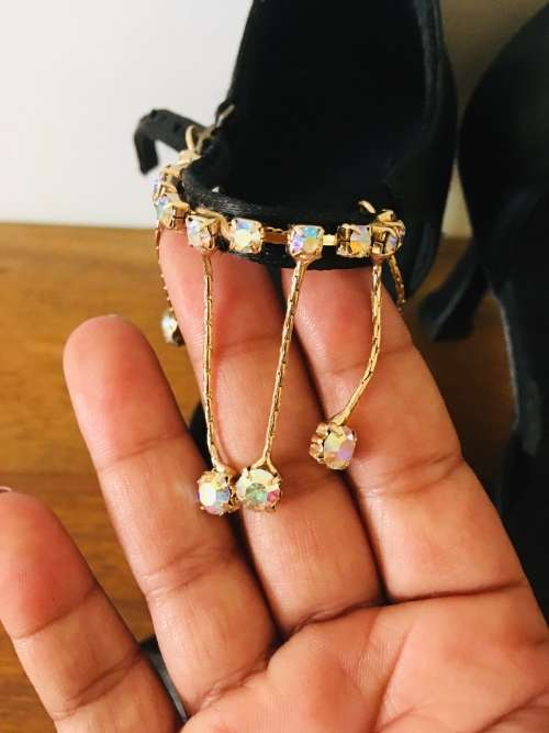 Danica Black Satin Dancing Shoes Size: 2