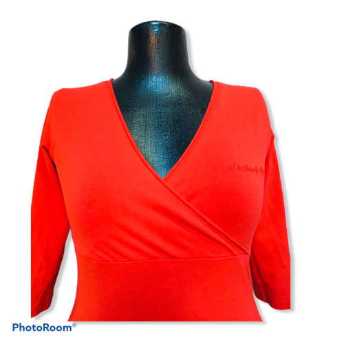 Outback Red Red V-neck Top Size 34
