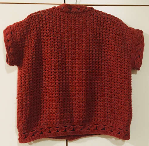 Vintage Rust Crochet Cardigan Size: L