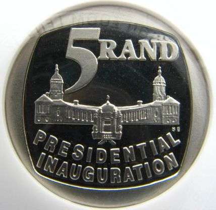 1994 PRESIDENTIAL INAUGURATION R5.00 GRADED PF67UC BY NGC