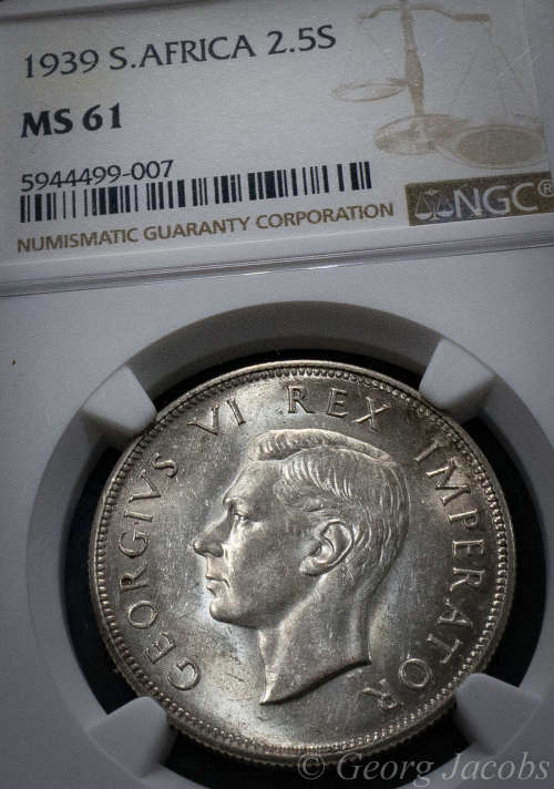 1939 Two and a Half Shillings- Uncirculated NGC MS61-  Start @ R1 !!!