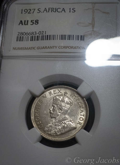 1927 Shilling NGC AU58 - Splendid and Scarce- Start @ R1 !!!