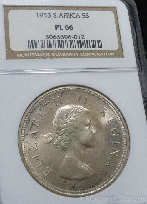 1953 5 Shillings NGC Proof-like 66 Stunning Coin Start @R1 !!