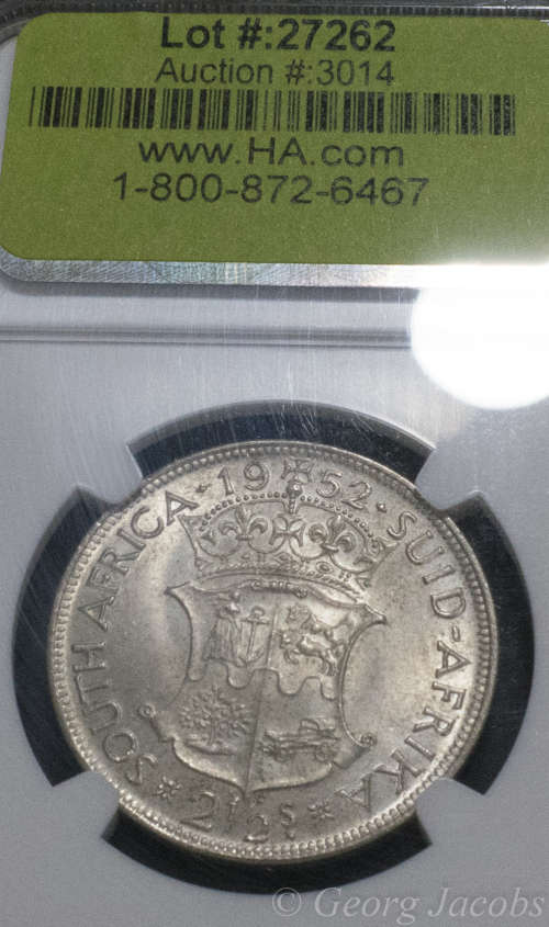 1952 Two and a Half Shillings Choice Unc NGC MS64 Start @ R1 !!!