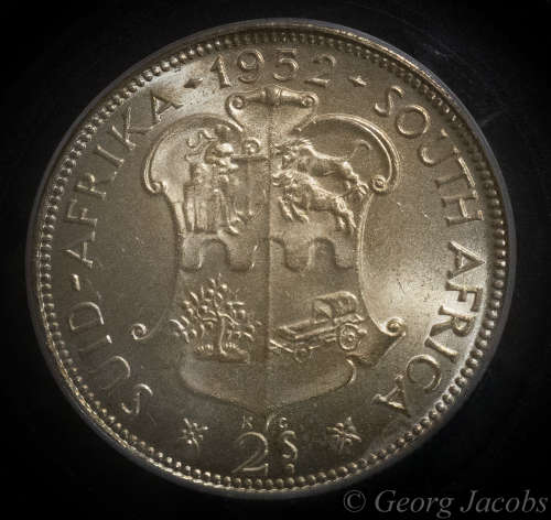 1952 Two Shillings Brilliant Unc PCGS MS63 - Start @ R1 !!!!