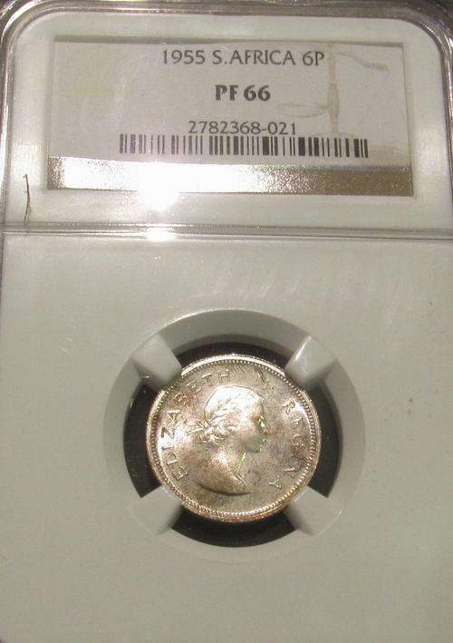 1955 Sixpence NGC graded PF66 - Start @ R1 !!!!