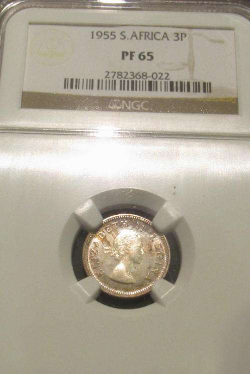 1955 Threepence NGC graded PF65 - Start @ R1 !!!!