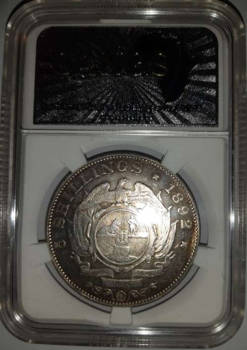 1892 RARE ZAR 5 Shillings Silver Single Shaft Graded