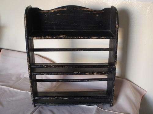 BLACK VINTAGE SPICE RACK