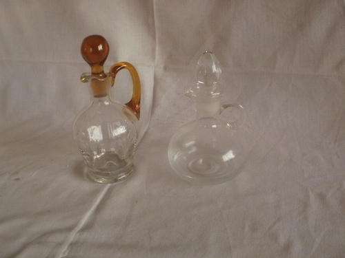 TWO OIL/VINEGAR DECANTERS