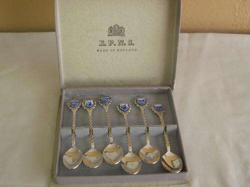 SIX HOLLAND TEASPOONS MARKED "90"