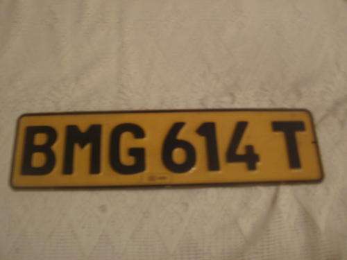 OLD YELLOW METAL NUMBER PLATE