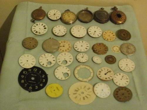 POCKET WATCH MOVEMENTS AND ENAMEL DIALS FOR SPARES