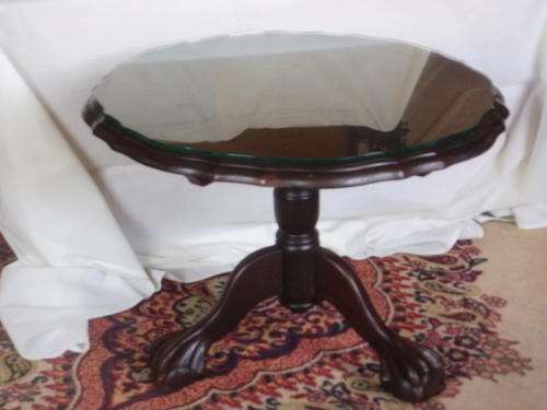 BALL & CLAW WINE TABLE WITH GLASS TOP