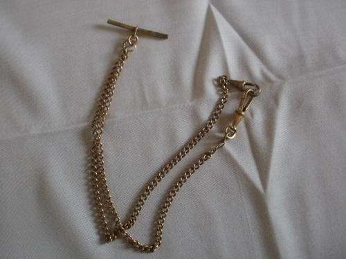 BRASS GOLD PLATED POCKET WATCH CHAIN