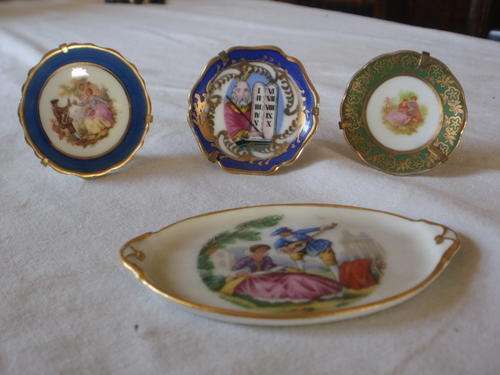 THREE MINIATURE LIMOGES PLATES & TRAY