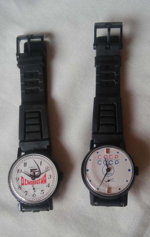 TWO MENS POBEDA RUSSIAN MECHANICAL WATCH (B)