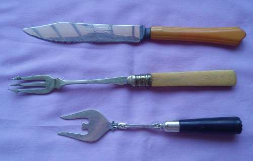 HANDY ANDY CHEESE KNIFE, PICKLE FORK & BREAD FORK