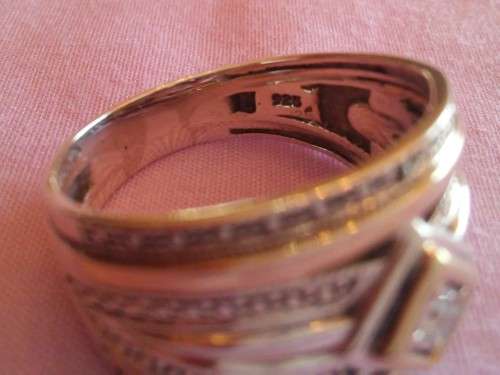 925 SILVER, GOLD & DIAMOND RING