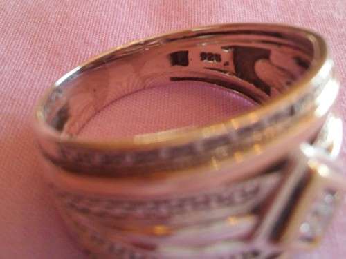 925 SILVER, GOLD & DIAMOND RING