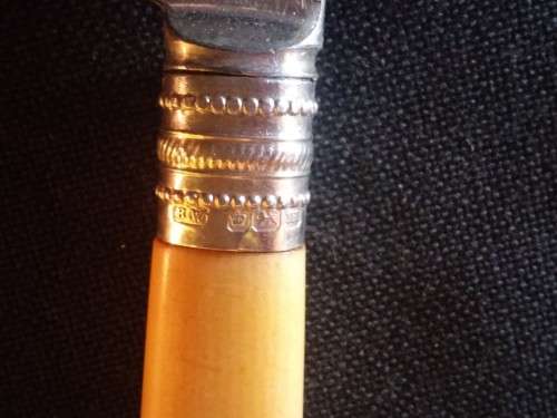 BONE HANDLE FRUIT SET WITH SILVER COLLARS